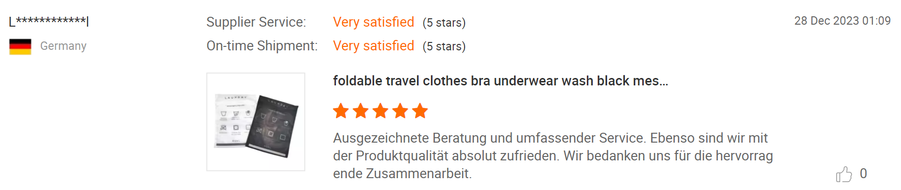 Reviews from Germany customer