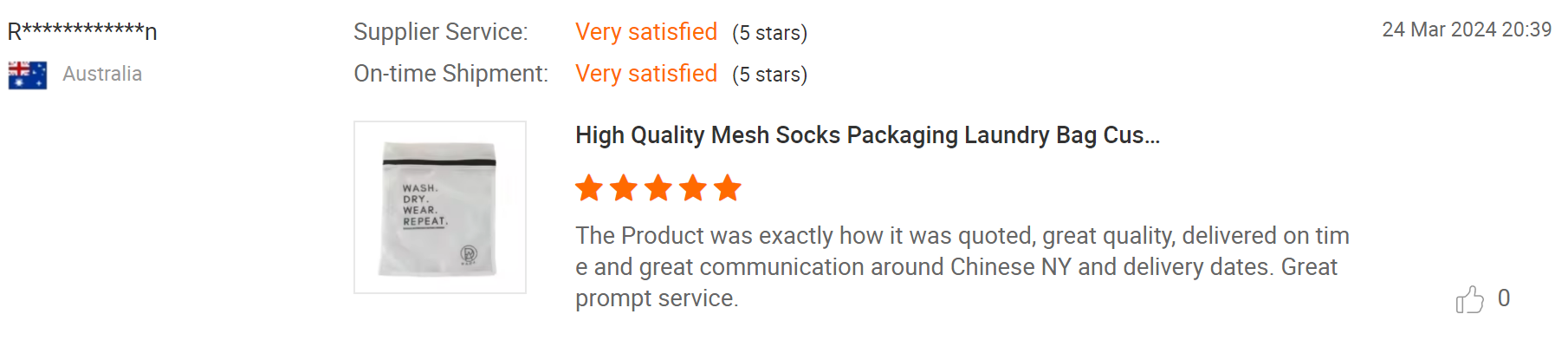 Reviews from Australia customer