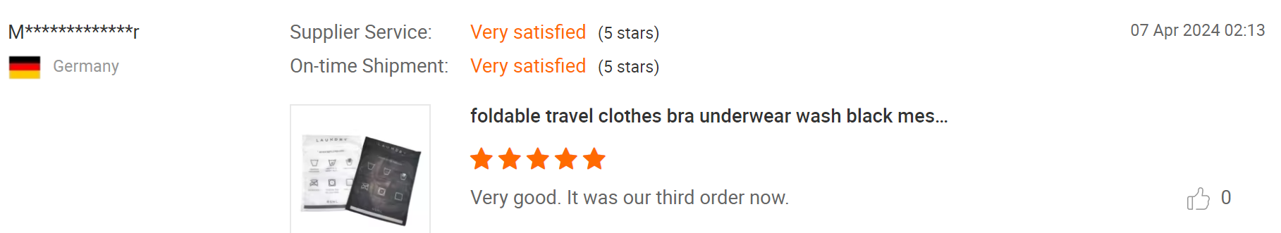 Reviews from Germany customer