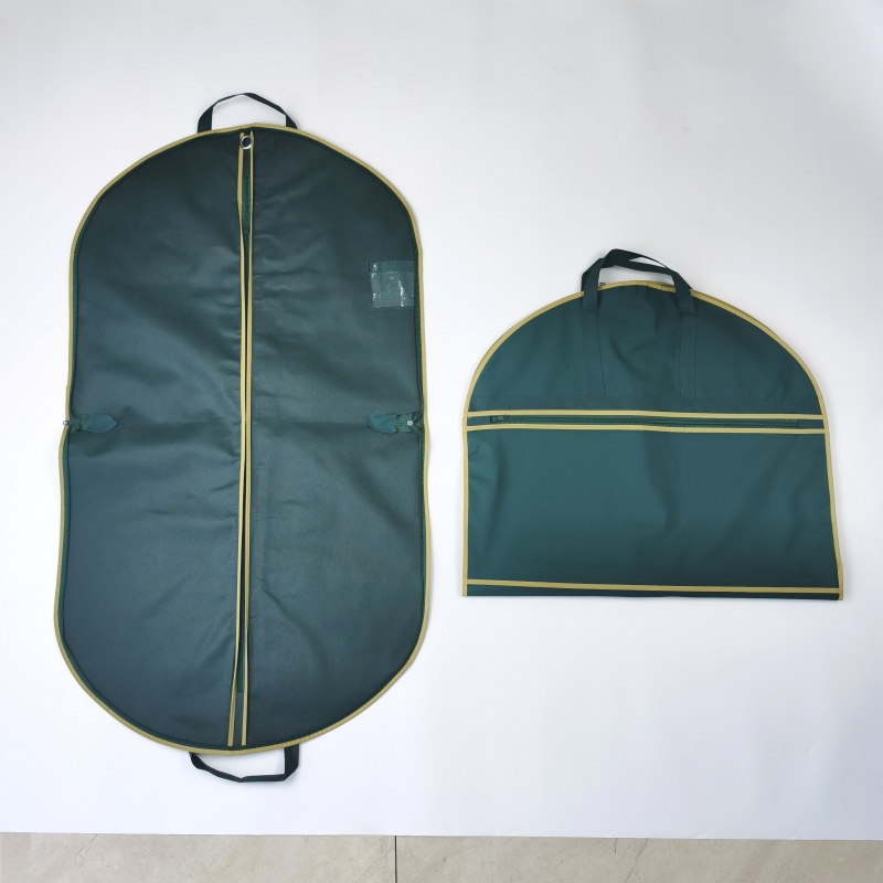 Zipped Green Suit Cover Travel Carrier Bag with Handles