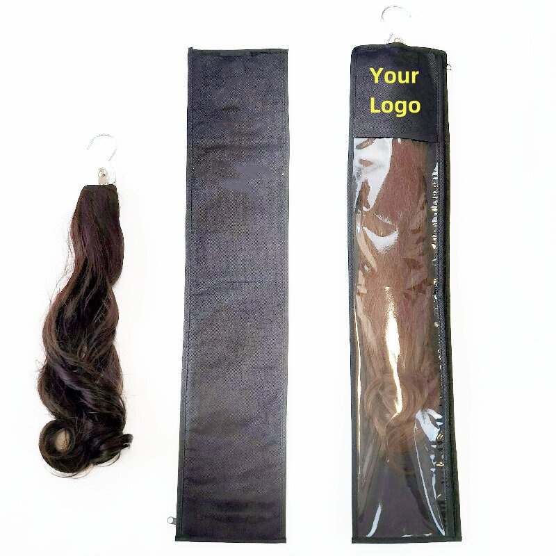 15x74cm or Customized Bundle Hair Extension Bag For Long Ponytail Hair