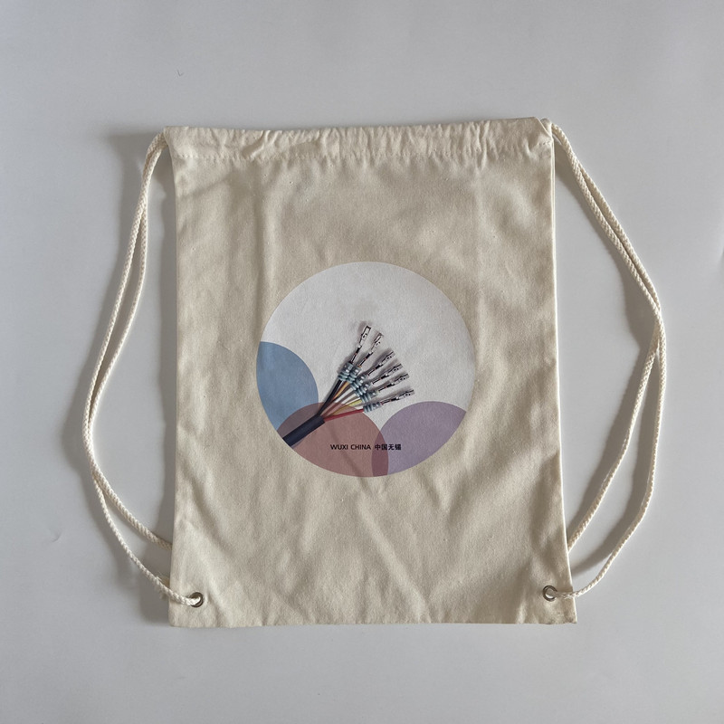 Cotton Canvas Drawstring Tote Bag 